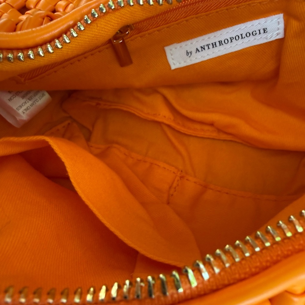 Anthropologie Woven Orange Mini Handle Bag - Picture 4 of 4
